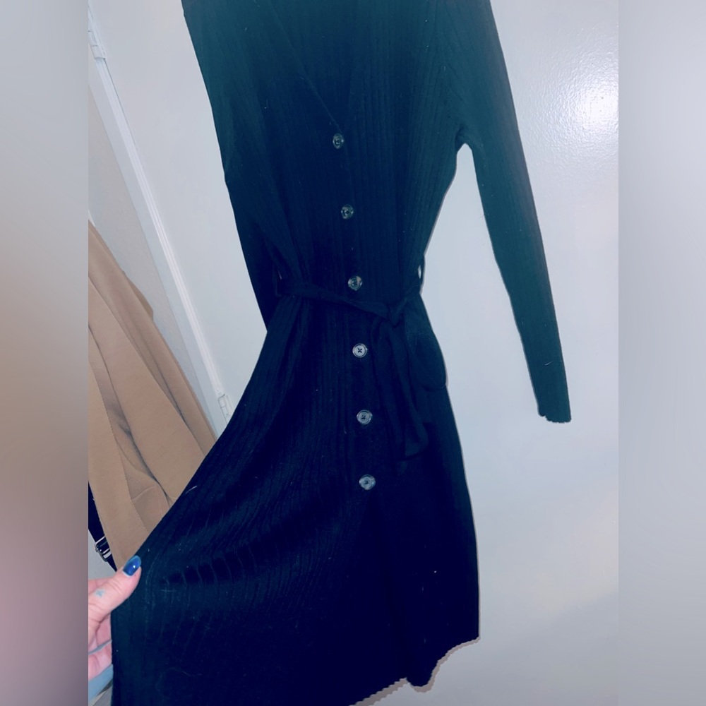 Button up sweater dress